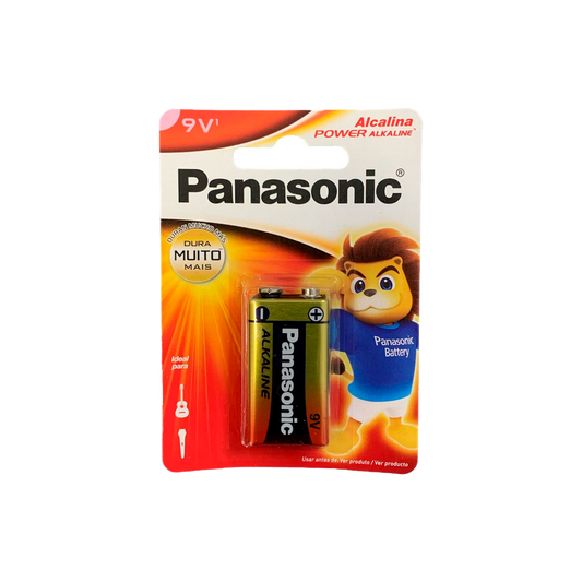 Cartela com 1 Bateria de 9v Panasonic Alcalina