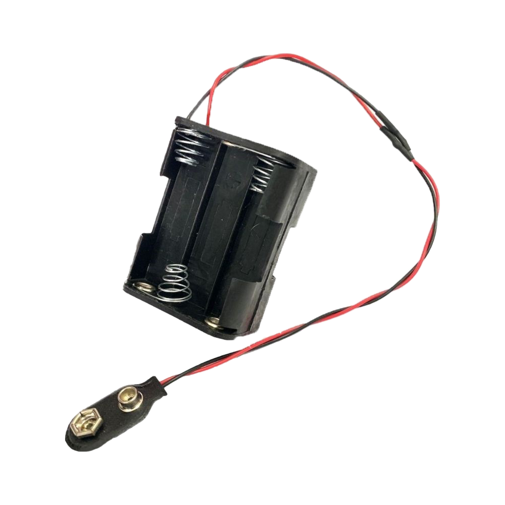 Suporte para 6 pilhas com conector de 9v